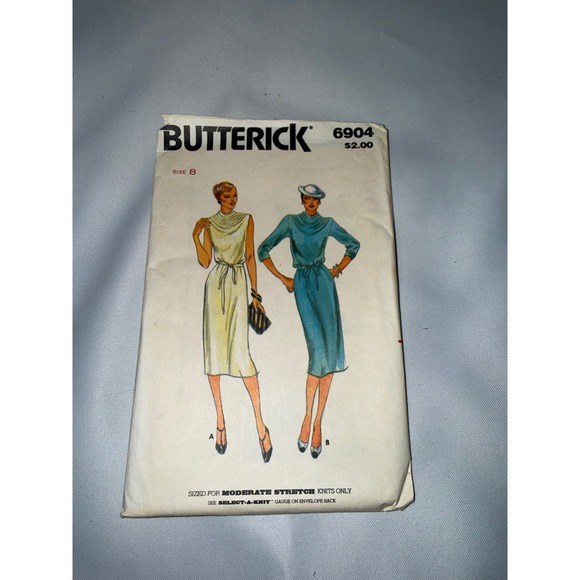 Butterick Other - Vintage Butterick 6904 Sewing Pattern Misses Dress Cowl Neck Size 8 1970s Retro
